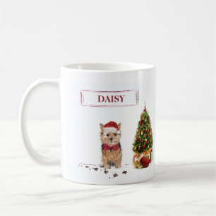Norfolk Terrier Funny Christmas Dog mit Baum Kaffeetasse