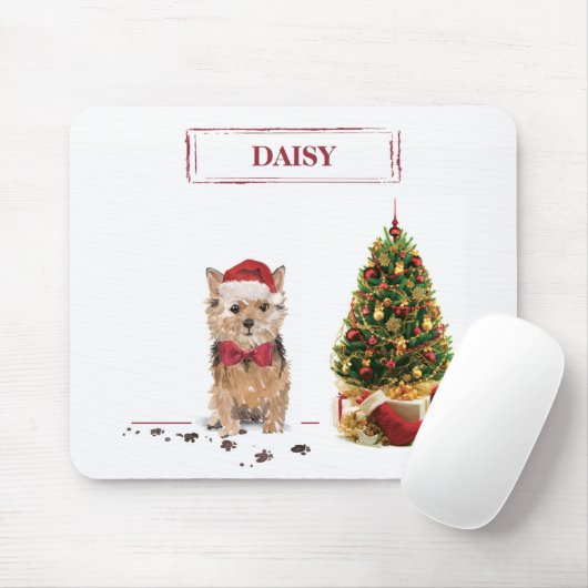 Norfolk Terrier Funny Christmas Dog mit Baum Mousepad (Mit Mouse)