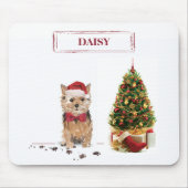 Norfolk Terrier Funny Christmas Dog mit Baum Mousepad (Vorne)