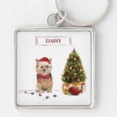 Norfolk Terrier Funny Christmas Dog mit Baum Schlüsselanhänger (Vorne)