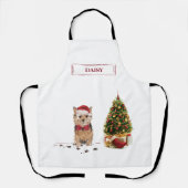 Norfolk Terrier Funny Christmas Dog mit Baum Schürze (Vorderseite)