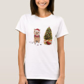 Norfolk Terrier Funny Christmas Dog mit Baum T-Shirt (Vorderseite)