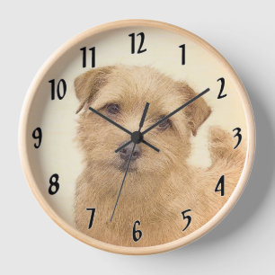 Norfolk Terrier Gemälde - Original-Hundekunst Uhr