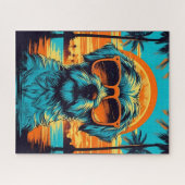 Norfolk Terrier mit Sonnenbrille am Strand Puzzle (Horizontal)