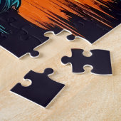 Norfolk Terrier mit Sonnenbrille am Strand Puzzle (Seite)