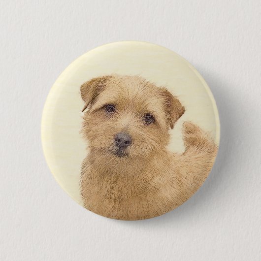 Norfolk Terrier Painting - Original Dog Art Button (Vorderseite)