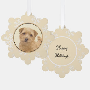 Norfolk Terrier Painting - Original Dog Art Ornament Karte
