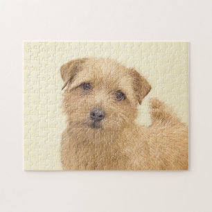 Norfolk Terrier Painting - Original Dog Art Puzzle