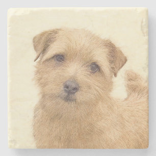 Norfolk Terrier Painting - Original Dog Art Steinuntersetzer