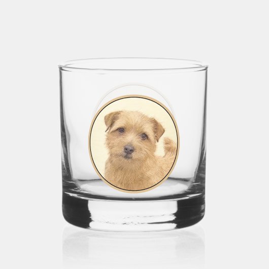 Norfolk Terrier Painting - Original Dog Art Whiskyglas (Rückseite)