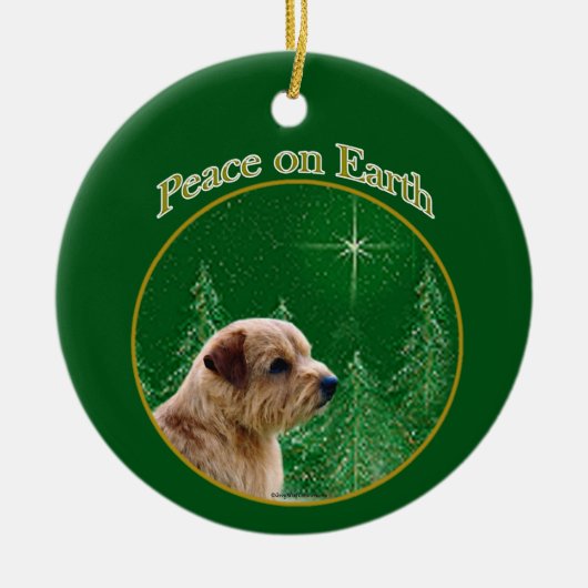 Norfolk Terrier Peace Keramik Ornament (Vorne)