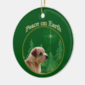 Norfolk Terrier Peace Keramik Ornament (Links)