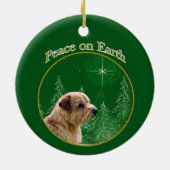 Norfolk Terrier Peace Keramik Ornament (Hinten)