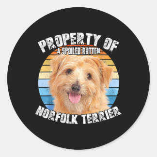 Norfolk Terrier Retro Eigentum Von Runder Aufkleber