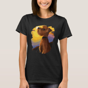 Norfolk Terrier Scottish Dog Sunset Vintag Retro T-Shirt