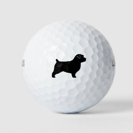 Norfolk Terrier Silhouette Golfball (Vorderseite)