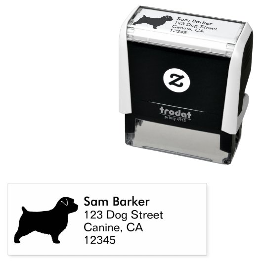Norfolk Terrier Silhouette Rücksendeadresse Permastempel (Beispiel)