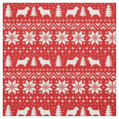 Norfolk-Terrier-Silhouette-Weihnachtsmuster Stoff (Muster)
