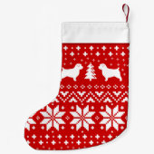 Norfolk Terrier Silhouetten Hund Holiday Pattern Kleiner Weihnachtsstrumpf (Rückseite)