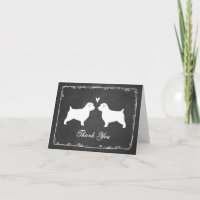 Norfolk Terrier Silhouetten Wedding Vielen Dank