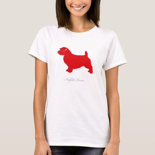 Norfolk-Terrier-T - Shirt (rote Silhouette) (Vorderseite)
