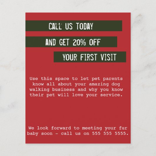 Norfolk Terrier Trendy Dog Walking Flyer (Hinten)