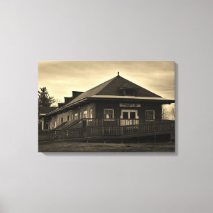 Norfolk und Western BahnPamplin Zug-Station Leinwanddruck