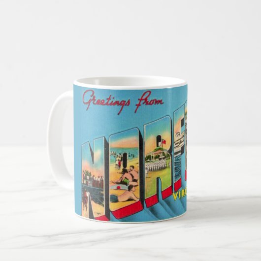 Norfolk VA Gruß Postkarten Tasse (Vorderseite Links)