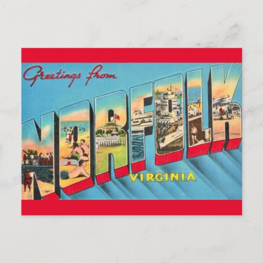 Norfolk VA Grußkarte Postkarte (Vorderseite)