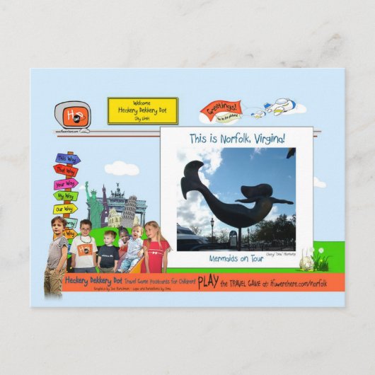 Norfolk, VA! Mermaids auf Tour Postkarte (Vorderseite)