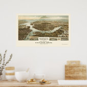 Norfolk, VA Panoramic Map - 1892 Poster (Küche)