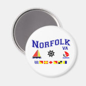 Norfolk VA Signal Flags Magnet (Vorderseite/Rückseite)