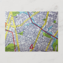 Norfolk, VA Vintag Map Postkarte