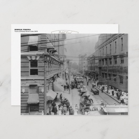 Norfolk, Virginia circa 1906 Postcard - Granby St. Postkarte (Vorne/Hinten)