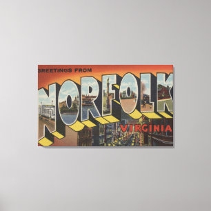 Norfolk, Virginia - große Buchstabe-Szenen Leinwanddruck