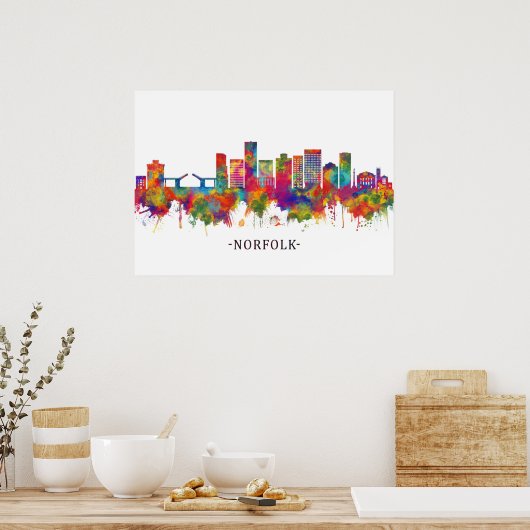 Norfolk Virginia Skyline Poster (Küche)