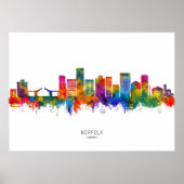 Norfolk Virginia Skyline Poster (Vorne)