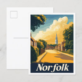 Norfolk Virginia USA Vintage Travel Illustration Postkarte