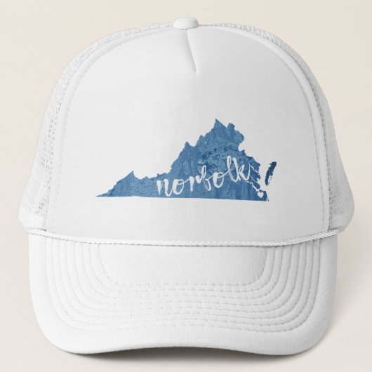 Norfolk Virginia Wood Grain Truckerkappe (Vorderseite)