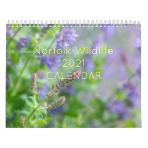 Norfolk-Wildtierkalender mit Blume und Tieren Kalender
