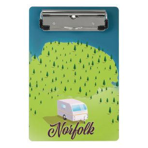 Norfolk-Wohnwagen-Karten-Notizbuch Mini Klemmbrett