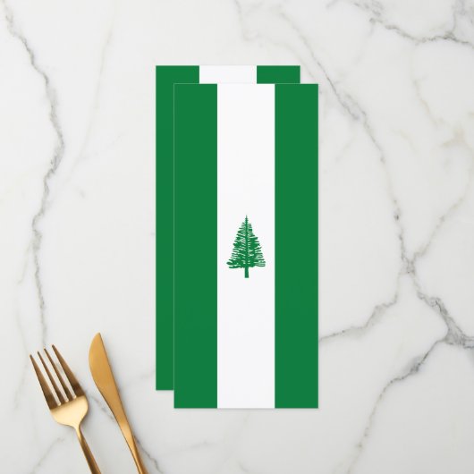Norfolkinsel-Flagge Menükarte (Vorderseite/Rückseite Beispiel)