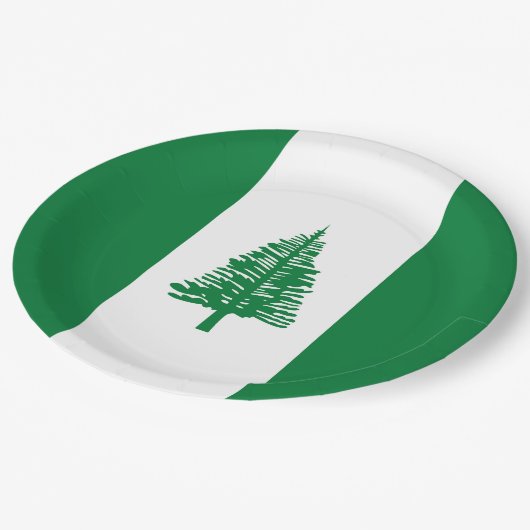 Norfolkinsel-Flagge Pappteller (Schrägansicht)