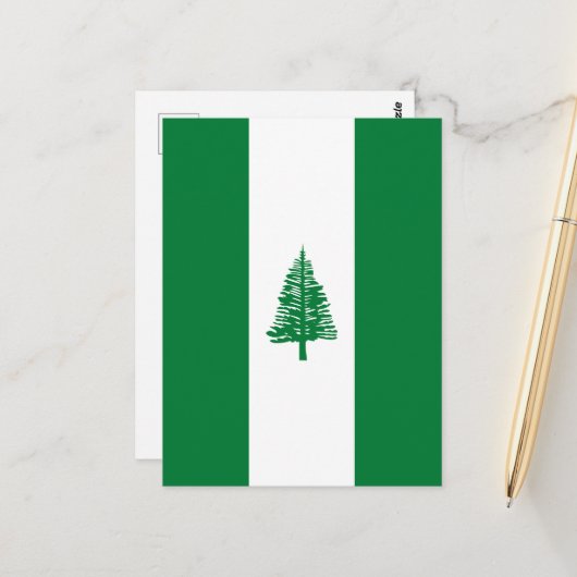 Norfolkinsel-Flagge Postkarte (Vorderseite/Rückseite Beispiel)