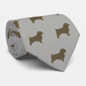 Norfolter Terrier Silhouetten Muster| Hund Lover's Krawatte (Gerollt)