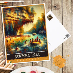 Norfork Lake, Arkansas   Vintage-Malerei Postkarte