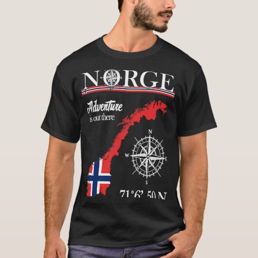 Norge Adventure ist da draußen Norwegen T-Shirt (Vorderseite)