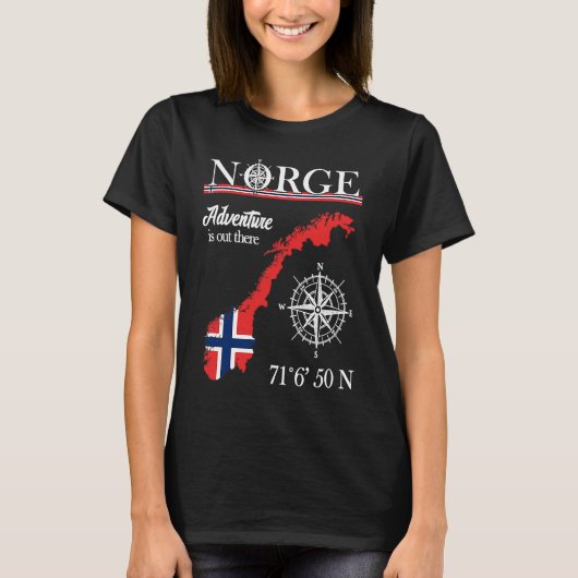 Norge Adventure ist da draußen Norwegen T-Shirt (Vorderseite)