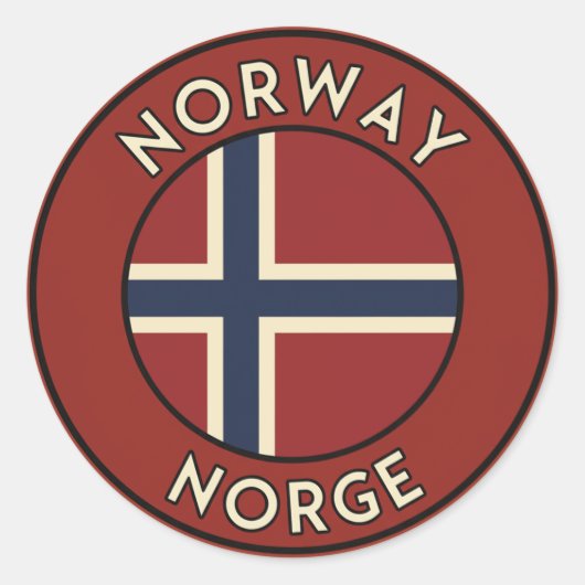 Norge Norway Runder Aufkleber (Vorderseite)