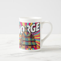 Norge Norwegen Stabbkirche Oslo Pop Art Kaffeetass